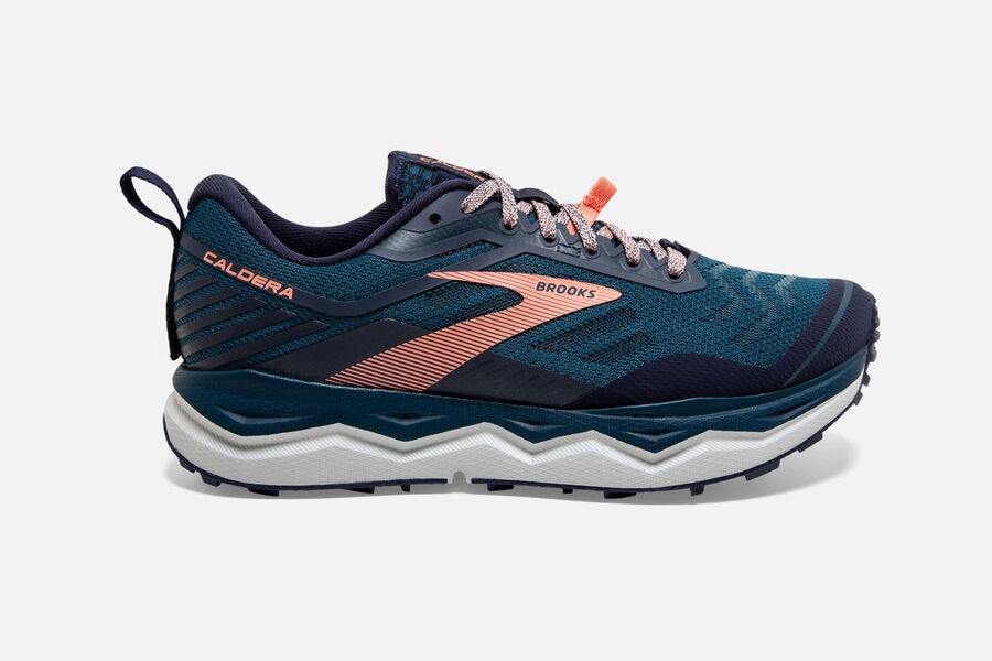 Zapatillas Trail Brooks Caldera 4 Mujer Azules/Azul Marino/Flores Baratas YPKD72094